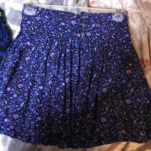 Blue flower mini skirt